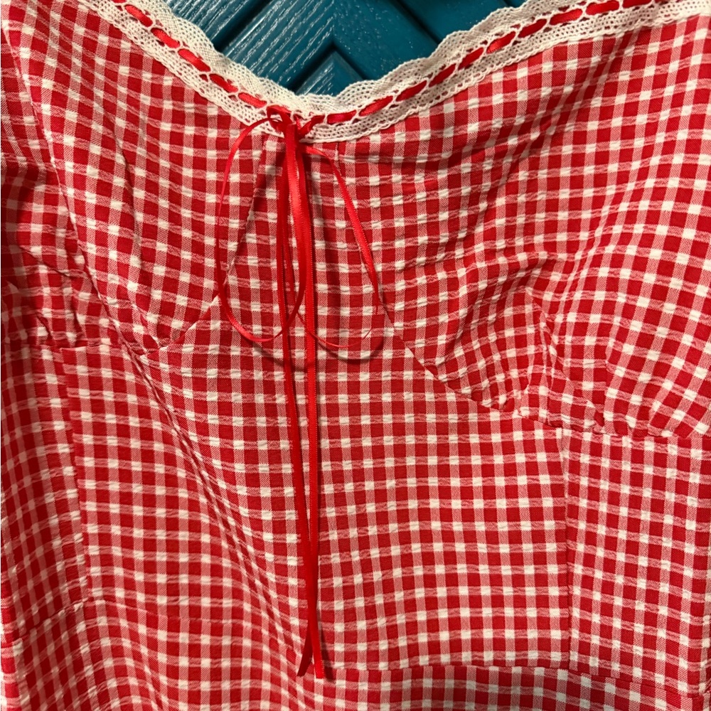 Sienna Sky Red and White Gingham Midi Dress - Picture 2 of 6
